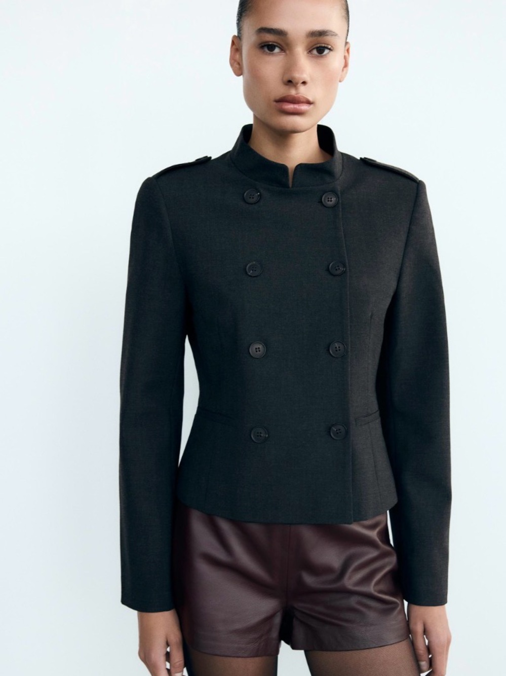 🔥🔥Zara Structured Double-Breasted Military Jacket -